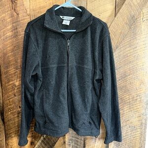 Columbia fleece full zip jacket men’s size small. Charcoal gray. ￼